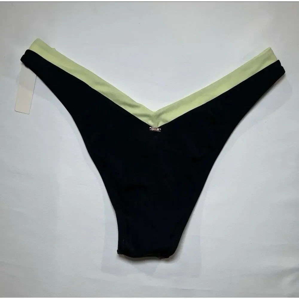 Lot Of Two PINK Victoria’s Secret V Front Itsy Bikini Bottom Size Medium NWT‎
